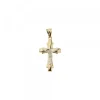 Colgante Doble Cruz Cristo Oro Bicolor*Eguzkilore Online