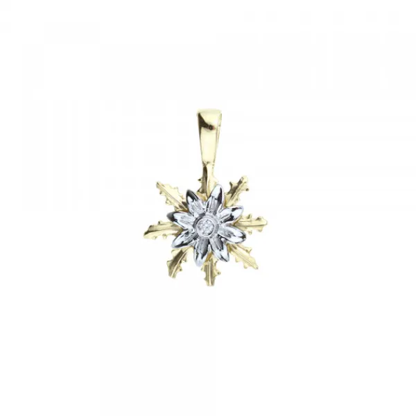 Colgante Oro Bicolor y Brillante 12mm*Eguzkilore Best