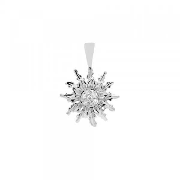 Colgante Oro Blanco y Diamantes 14mm*Eguzkilore