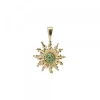 Colgante Oro y Circonitas Verdes 14mm*Eguzkilore Best