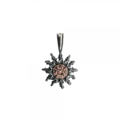 Colgante Plata Envejecida y Circonitas Marrones 14mm*Eguzkilore Sale