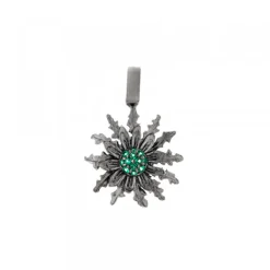 Colgante Plata Negra y Circonitas Verdes 21mm*Eguzkilore