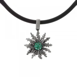 Colgante Plata Negra y Circonitas Verdes 21mm*Eguzkilore