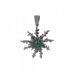 Colgante Plata Negra y Circonitas Verdes 29mm*Eguzkilore Sale
