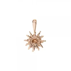 Colgante Plata Rosa y Perla 14mm*Eguzkilore