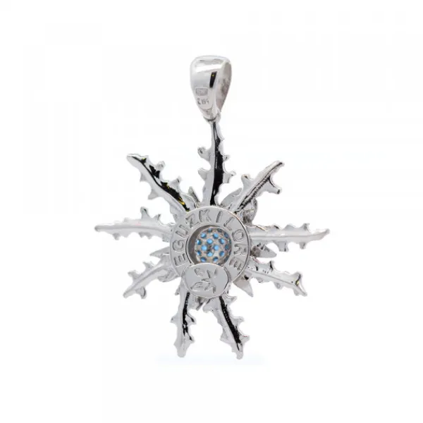 Colgante Plata y Circonitas Azules 37mm*Eguzkilore Sale