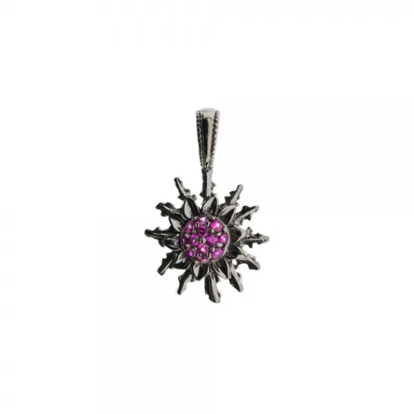 Colgante Rutenio y Circonitas Fucsias 14mm*Eguzkilore