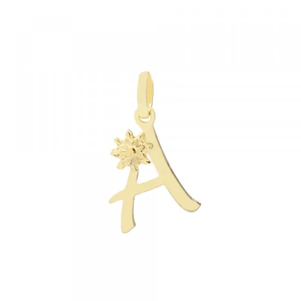Colgante Inicial de Plata Dorada 14mm*Eguzkilore Online