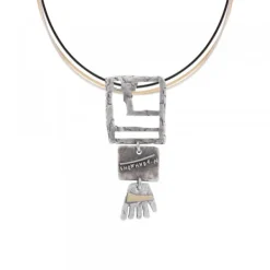 Colgante Irulegi Largo Plata y Lámina de Oro*Eguzkilore Outlet