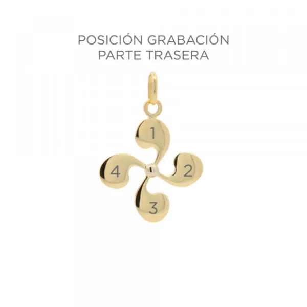 Colgante Lauburu Oro 15mm Personalizable*Eguzkilore Best