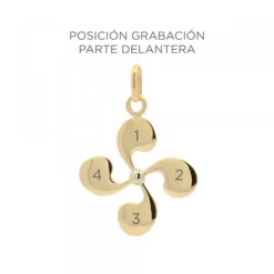 Colgante Lauburu Oro 21mm Personalizable*Eguzkilore Online