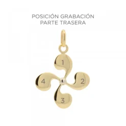 Colgante Lauburu Oro 21mm Personalizable*Eguzkilore Online