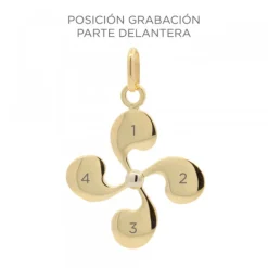 Colgante Lauburu Oro 24mm Personalizable*Eguzkilore Hot