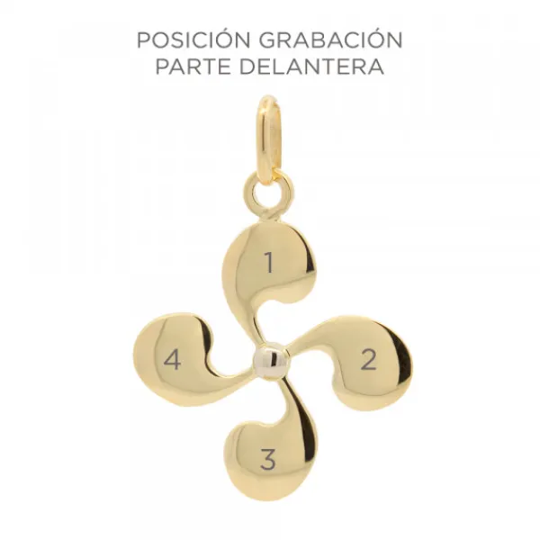 Colgante Lauburu Oro 24mm Personalizable*Eguzkilore Hot