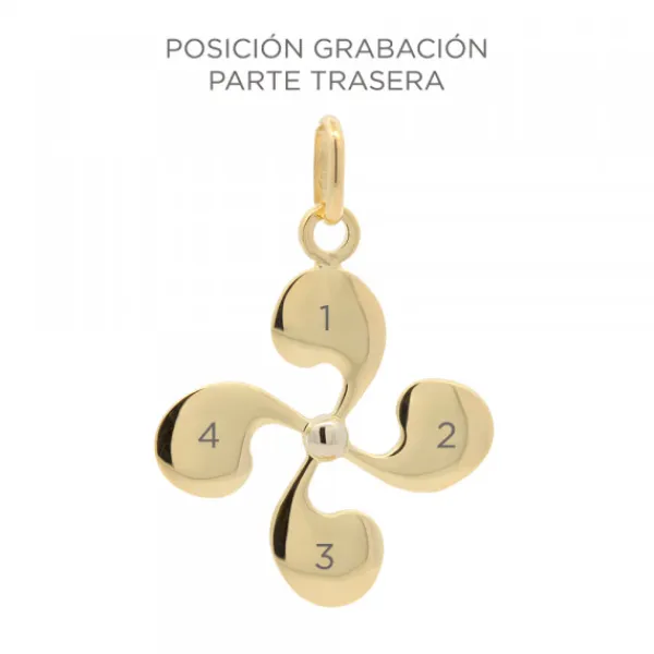 Colgante Lauburu Oro 24mm Personalizable*Eguzkilore Hot
