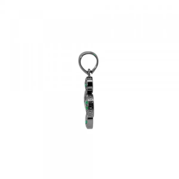 Colgante Lauburu Plata Negra y Circonitas Verdes*Eguzkilore Outlet
