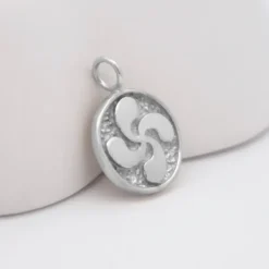Colgante Lauburu Redondo Plata 13mm*Eguzkilore Outlet