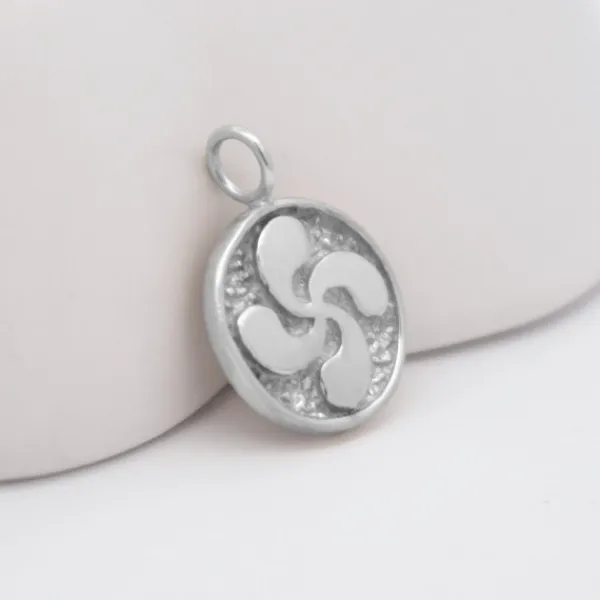 Colgante Lauburu Redondo Plata 13mm*Eguzkilore Outlet