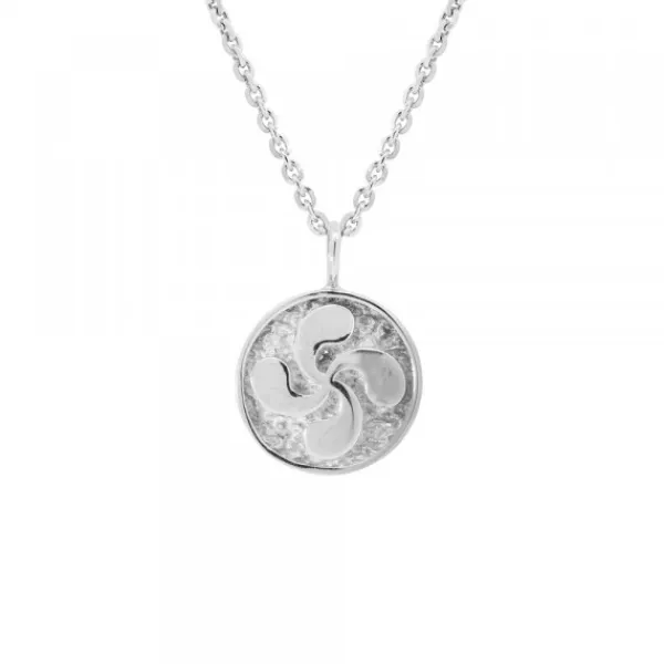 Colgante Lauburu Redondo Plata 13mm*Eguzkilore Outlet