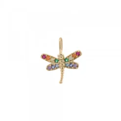 Colgante Libélula Oro y Circonitas Multicolor*Eguzkilore Online