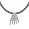 Colgante Mano de Irulegi Plata 20mm y Caucho*Eguzkilore New