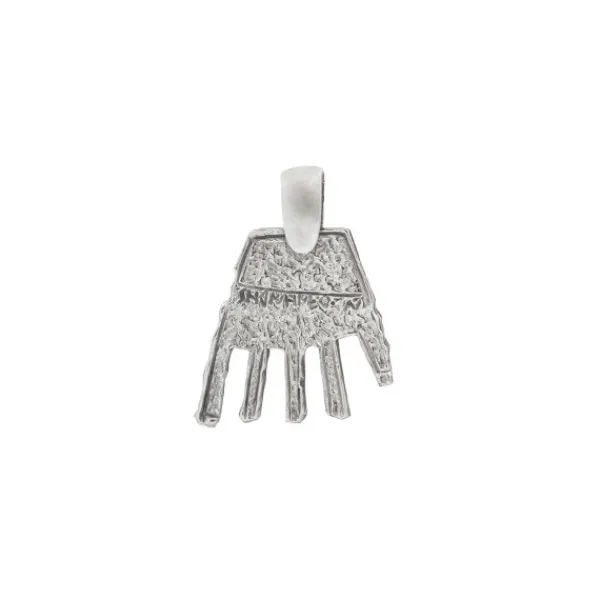 Colgante Mano de Irulegi Plata 20mm y Caucho*Eguzkilore New
