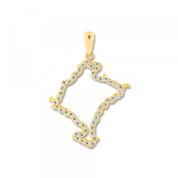 Colgante Mapa de Navarra de Oro con Circonitas*Eguzkilore Discount