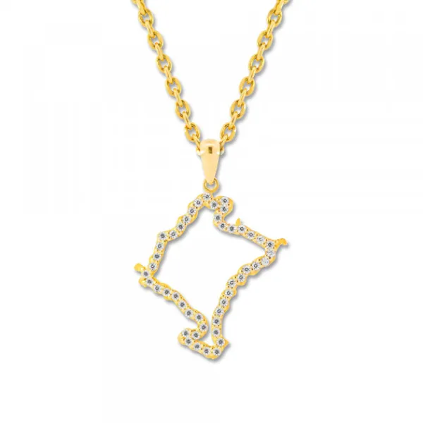 Colgante Mapa de Navarra de Oro con Circonitas*Eguzkilore Discount