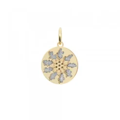 Colgante Medalla Plata Dorada 13mm*Eguzkilore Outlet