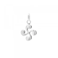 Colgante Mini Lauburu Oro Blanco 10mm*Eguzkilore New