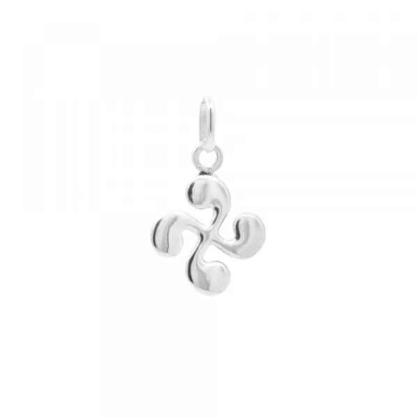 Colgante Mini Lauburu Oro Blanco 10mm*Eguzkilore New