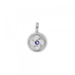 Colgante Mini Lauburu Plata y Circonita Azul*Eguzkilore Discount