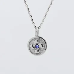 Colgante Mini Lauburu Plata y Circonita Azul*Eguzkilore Discount