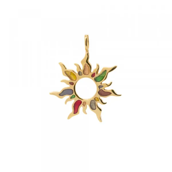 Colgante Mountain Plata Dorada Multicolor*Eguzkilore Hot