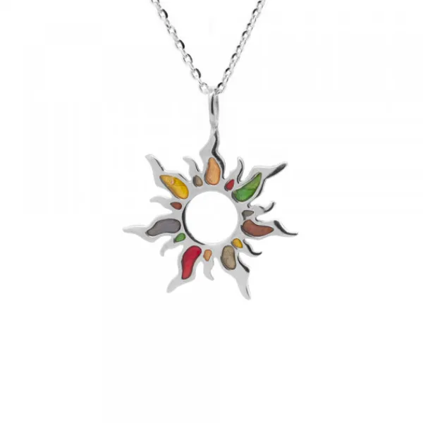 Colgante Mountain Plata Multicolor*Eguzkilore New