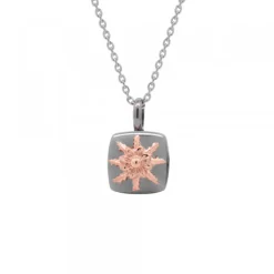 Colgante Q2 Plata Negra y Rosa*Eguzkilore Outlet