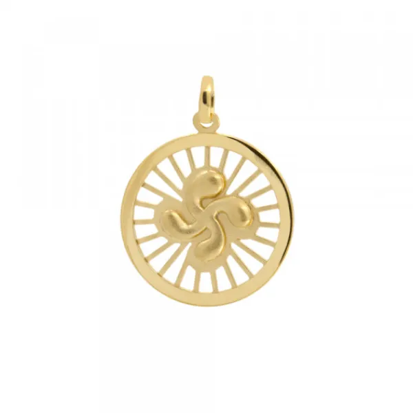 Colgante Radial Lauburu Plata Dorada 22mm Personalizable*Eguzkilore Sale
