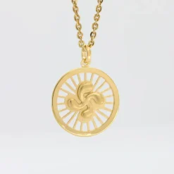 Colgante Radial Lauburu Plata Dorada 22mm Personalizable*Eguzkilore Sale