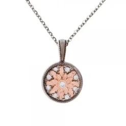 Colgante R2 Rutenio Rosa y Circonitas*Eguzkilore Clearance