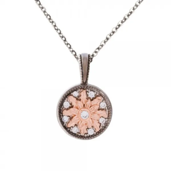 Colgante R2 Rutenio Rosa y Circonitas*Eguzkilore Clearance