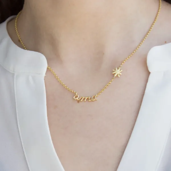 Collar Ama de Plata Dorada*Eguzkilore Discount