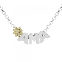 Gargantilla Ama Iniciales Plata con Motivo a Elegir*Eguzkilore Discount