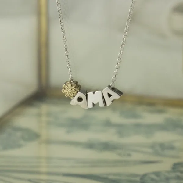 Gargantilla Ama Iniciales Plata con Motivo a Elegir*Eguzkilore Discount