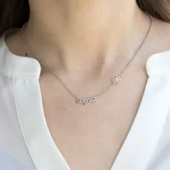 Gargantilla Ama Plata y Rosa*Eguzkilore Clearance
