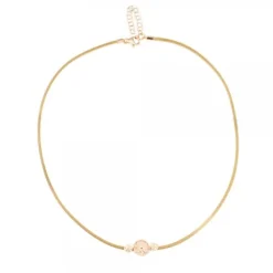 Gargantilla Anuk Cuero Beige con Plata Rosa*Eguzkilore Outlet