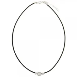 Gargantilla Anuk Cuero Negro y Plata*Eguzkilore Clearance
