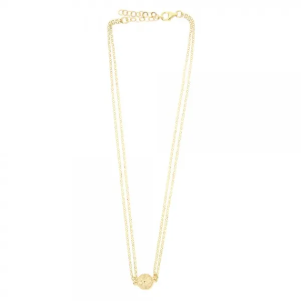 Gargantilla Anuk Doble Cadena de Plata Dorada*Eguzkilore New