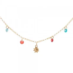 Gargantilla Plata Dorada con Cristales Multicolor*Eguzkilore Sale