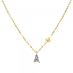 Gargantilla Inicial Oro Bicolor y Brillantes*Eguzkilore New