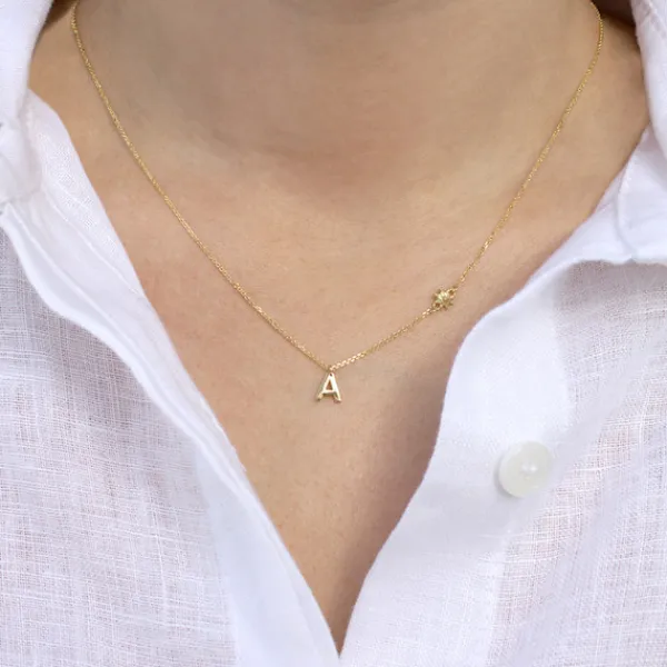 Gargantilla Inicial Oro con Cadena 40cm*Eguzkilore Sale